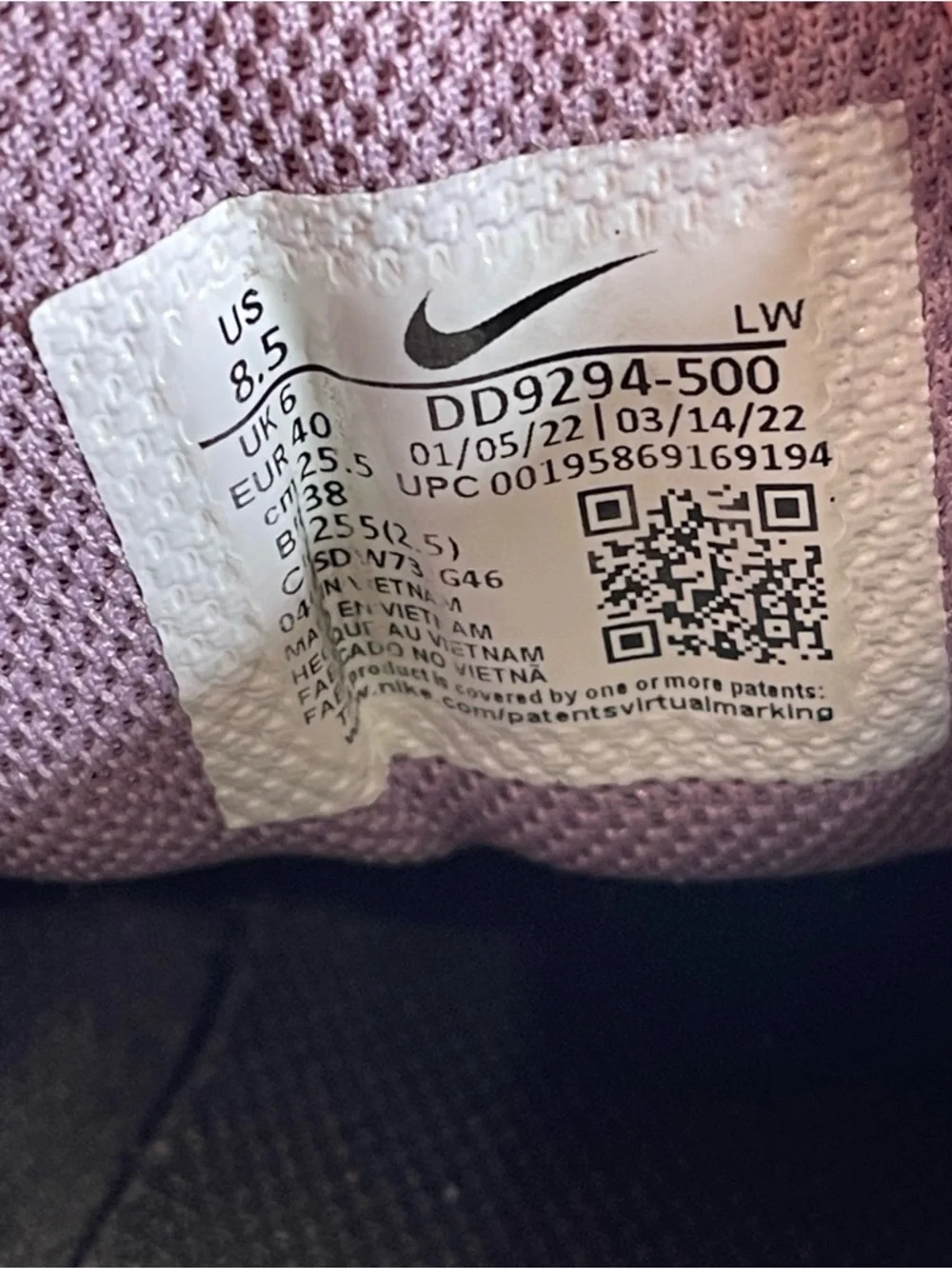 Nike Downshifter 12 Purple Running Shoes Size 8.5 Women’s